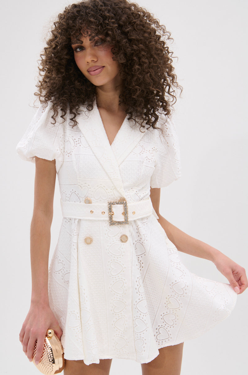 True Delight Belted Mini Dress