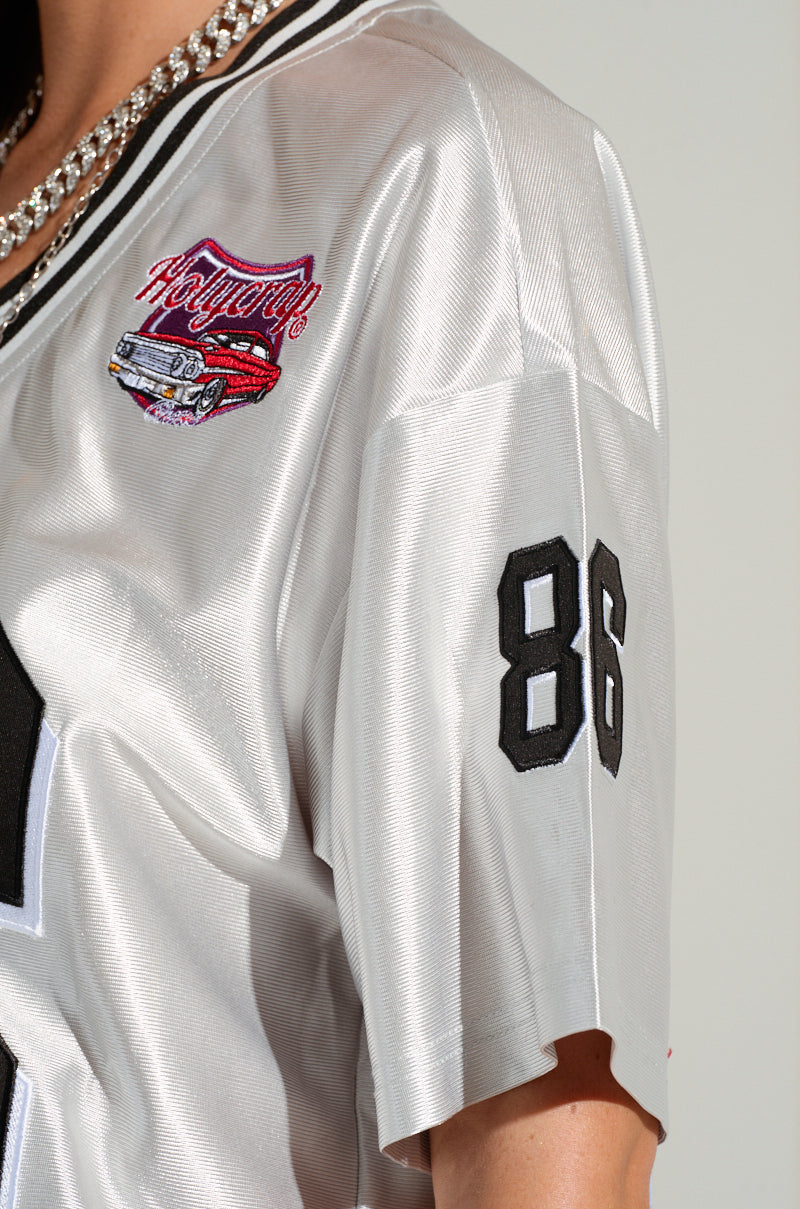Go Sports Feather Trim Jersey Dress