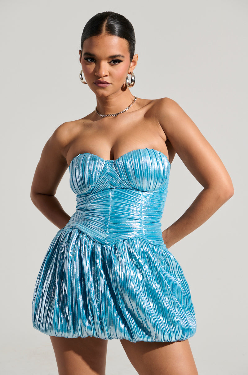 All About Me Satin Bubble Mini Dress