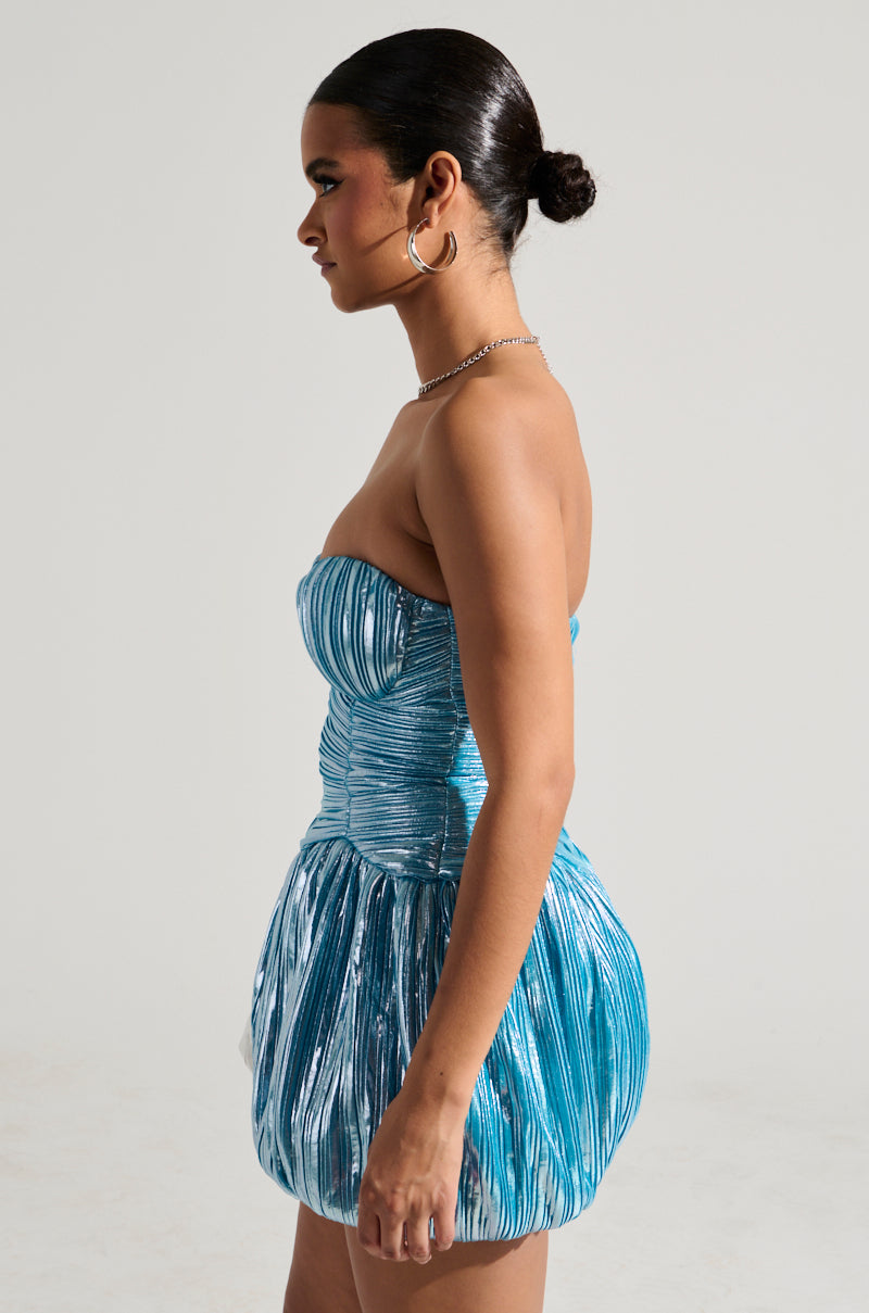 All About Me Satin Bubble Mini Dress