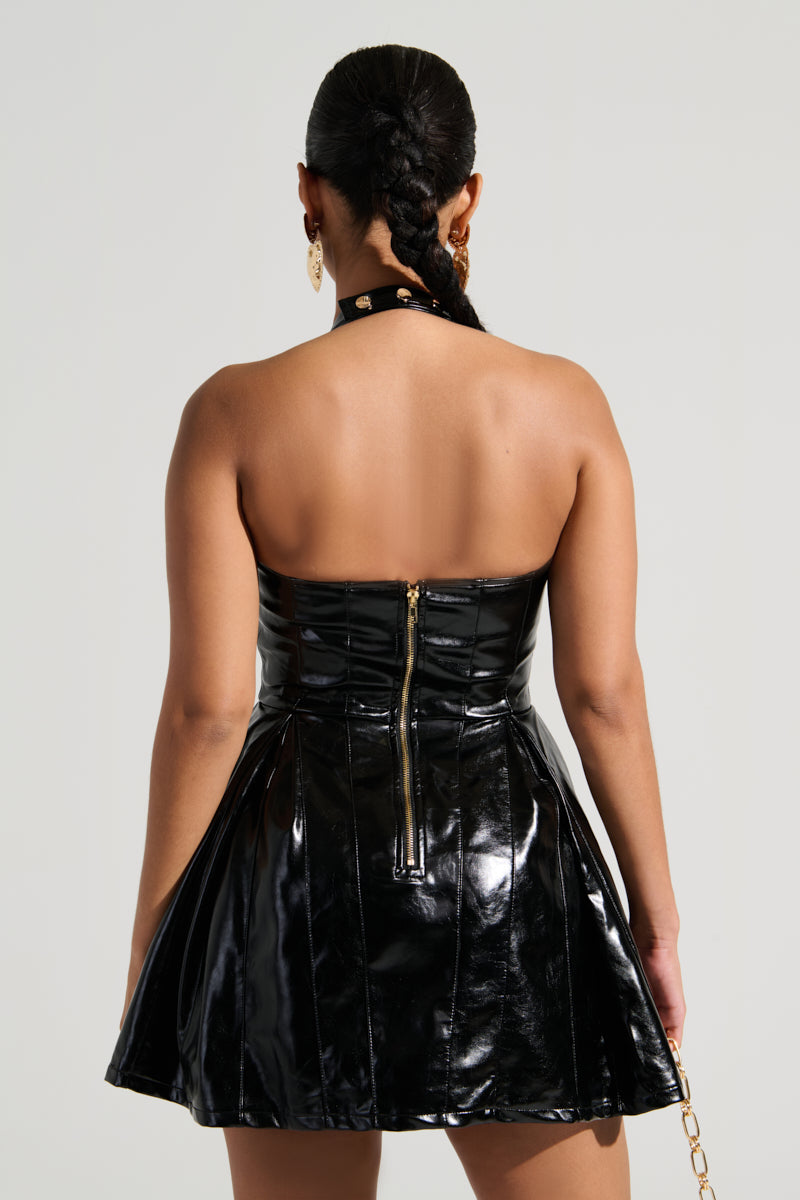 Juliette Pu Halter Mini Dress