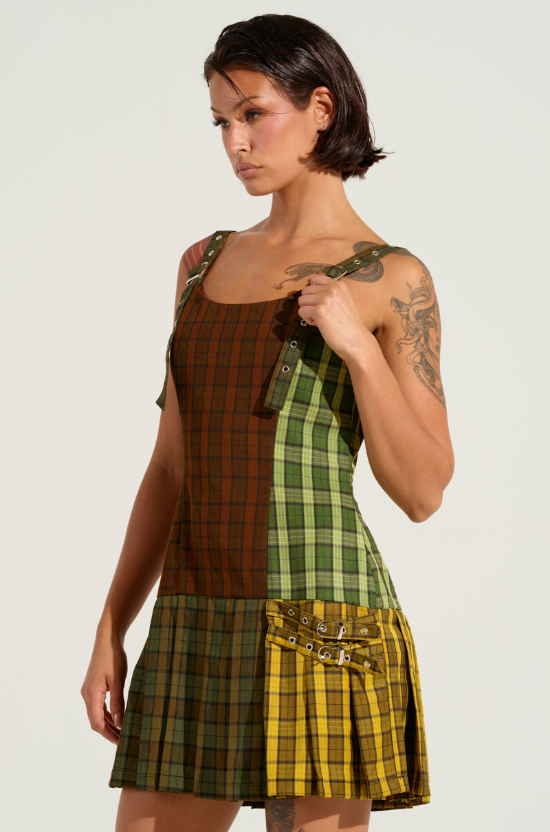 Playtime Is Over Plaid Mini Dress