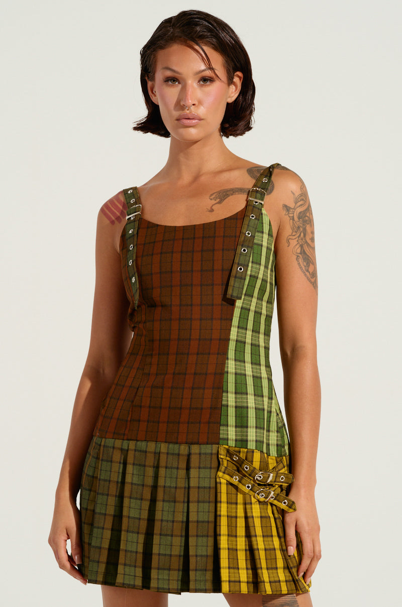Playtime Is Over Plaid Mini Dress