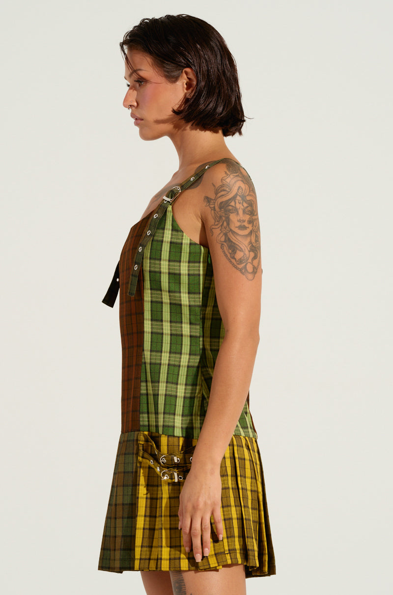 Playtime Is Over Plaid Mini Dress