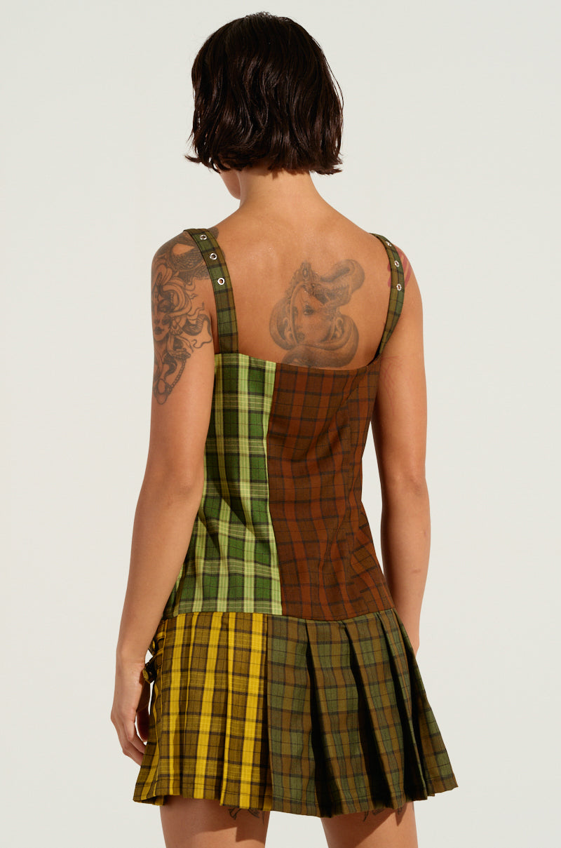 Playtime Is Over Plaid Mini Dress