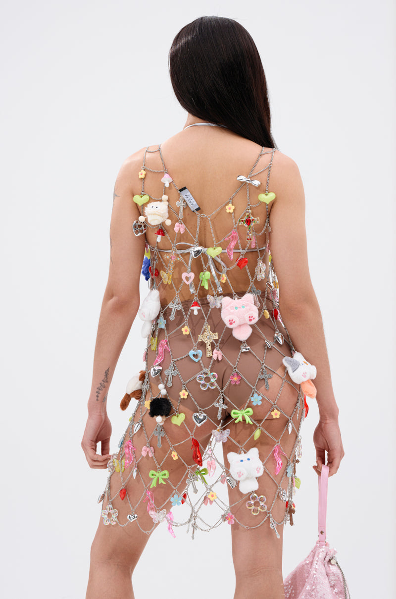 Not So Typical Chain Mini Dress With Charms