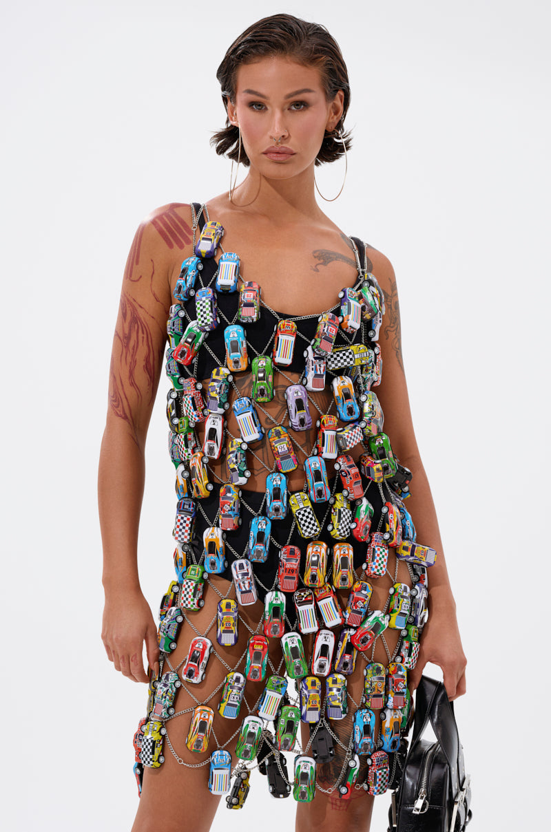 Can'T Catch Me Car Chain Mini Dress