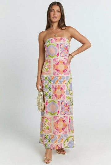 Dolce Coastal Tile Maxi Dress