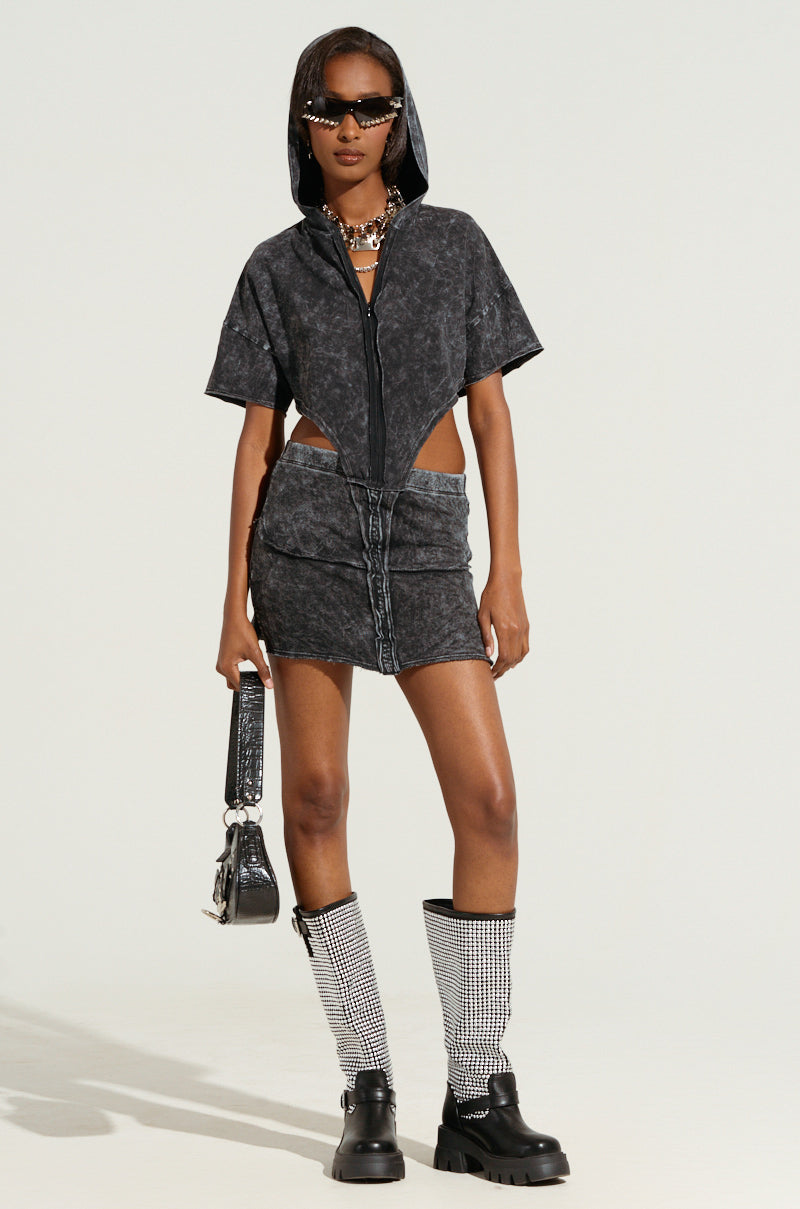Too Good To Be True Zipped Cutout Dress
