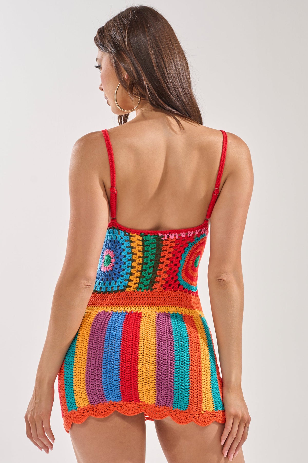 Rainbow Stitches Crochet Mini Dress