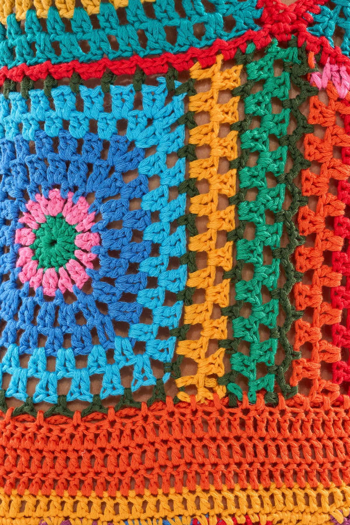 Rainbow Stitches Crochet Mini Dress