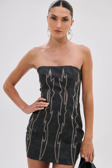 Real Life Boogie Pu Mini Dress