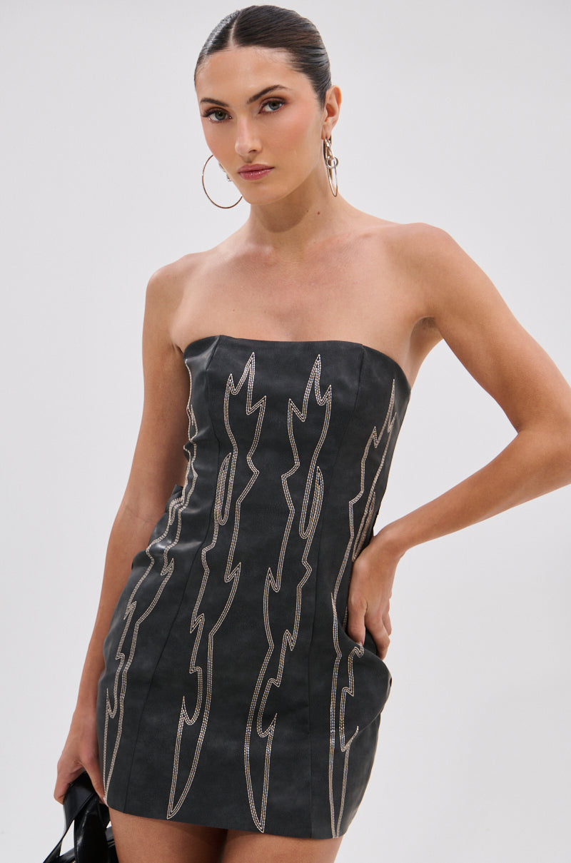 Real Life Boogie Pu Mini Dress