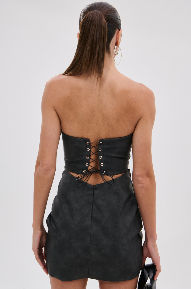 Real Life Boogie Pu Mini Dress