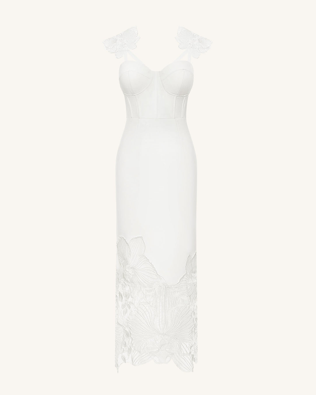 Orchid Embroidered Corset Dress - White