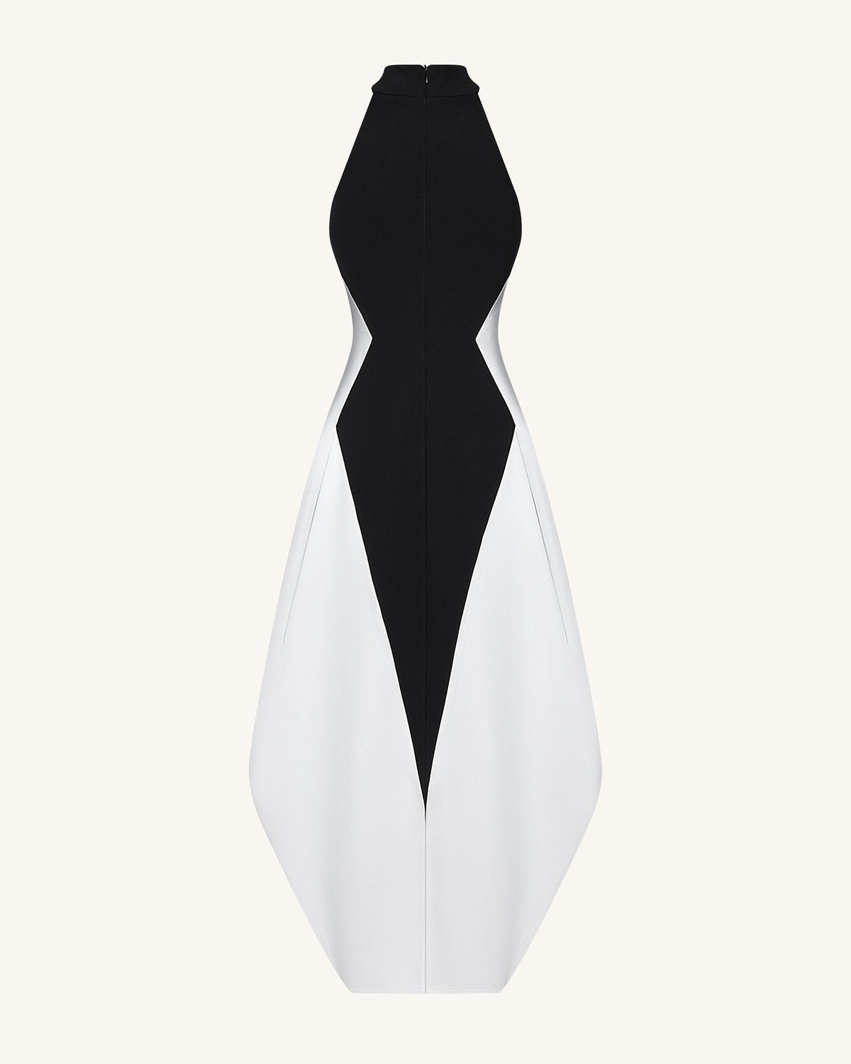 Monochrome Paneled Maxi Dress – Black