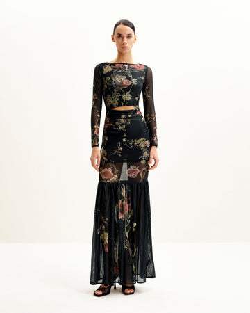 Alicia Printed Mesh Dress - Multicolor