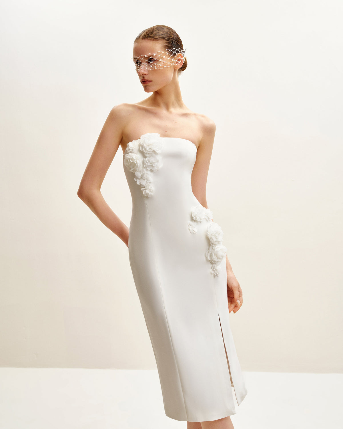 Petal Perfection Cocktail Dress - White