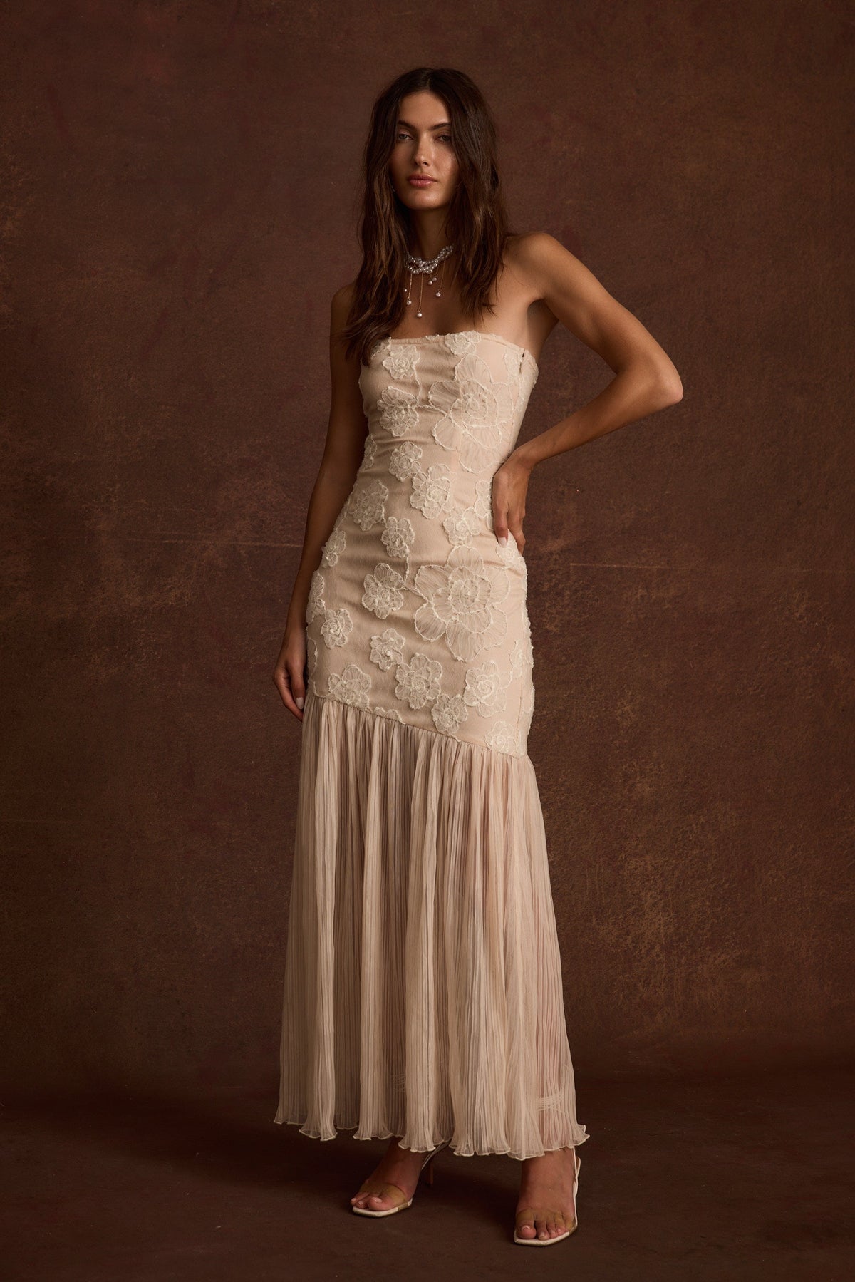 Daylight Blush Embroidered Maxi Dress