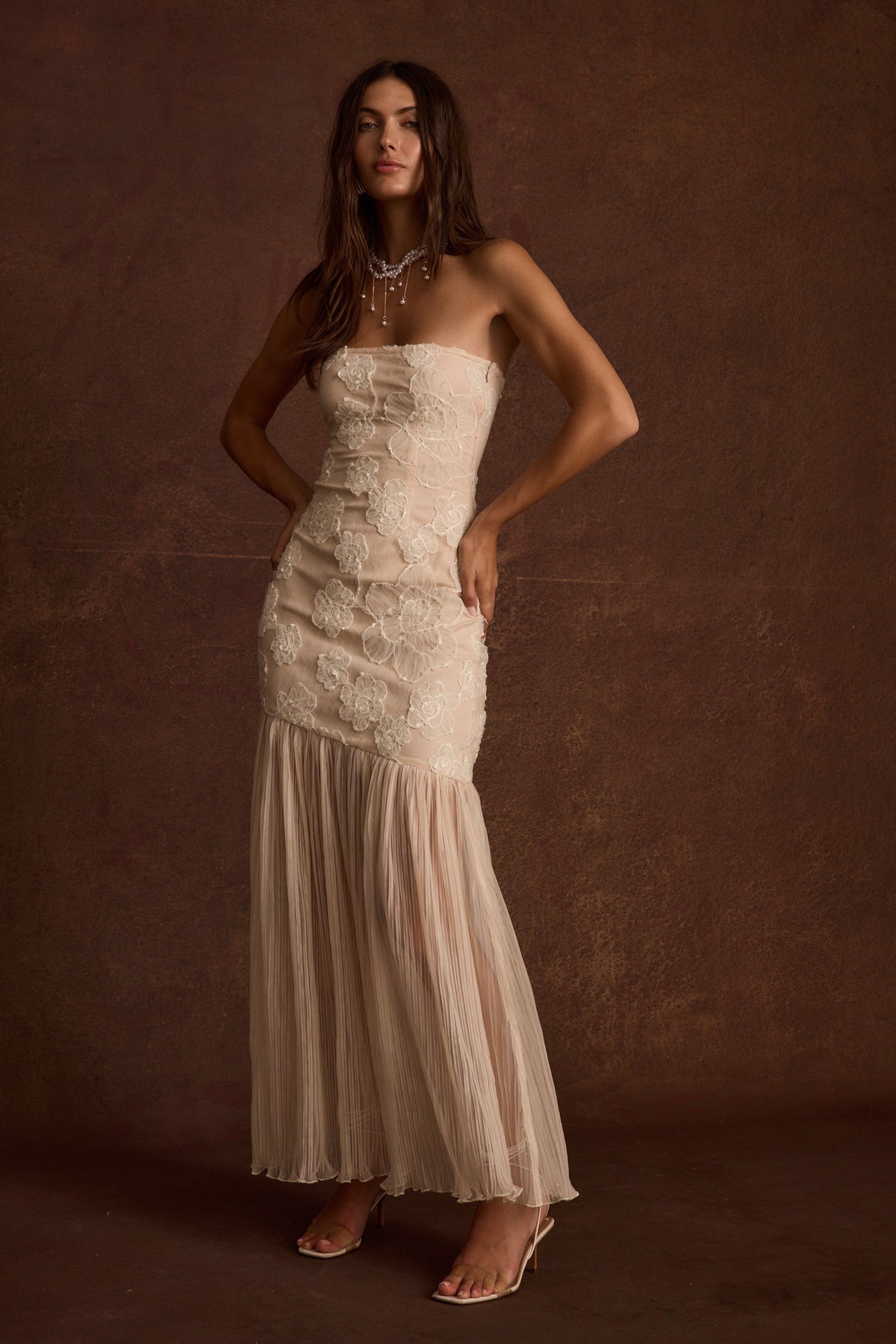 Daylight Blush Embroidered Maxi Dress