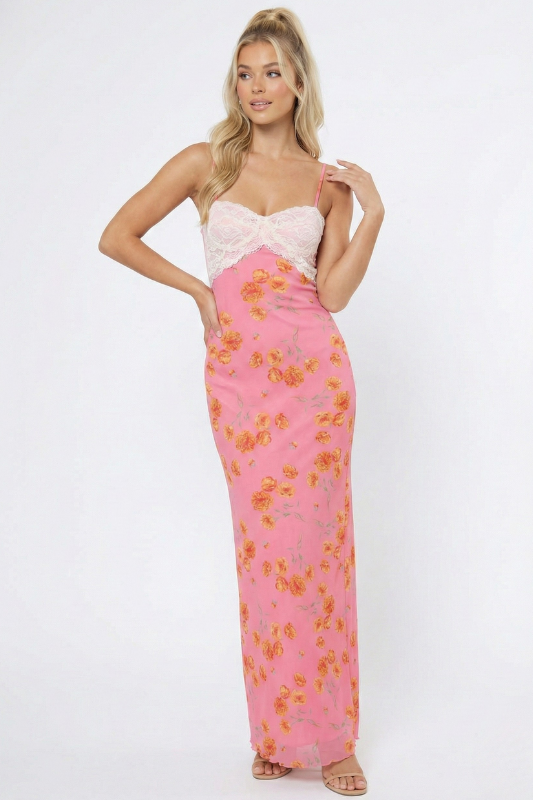Floral Fantasy Lace Maxi Dress