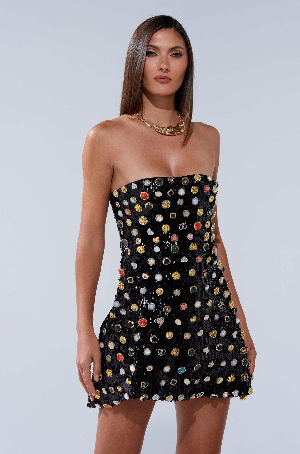 Never Nonchalant Button Mini Dress