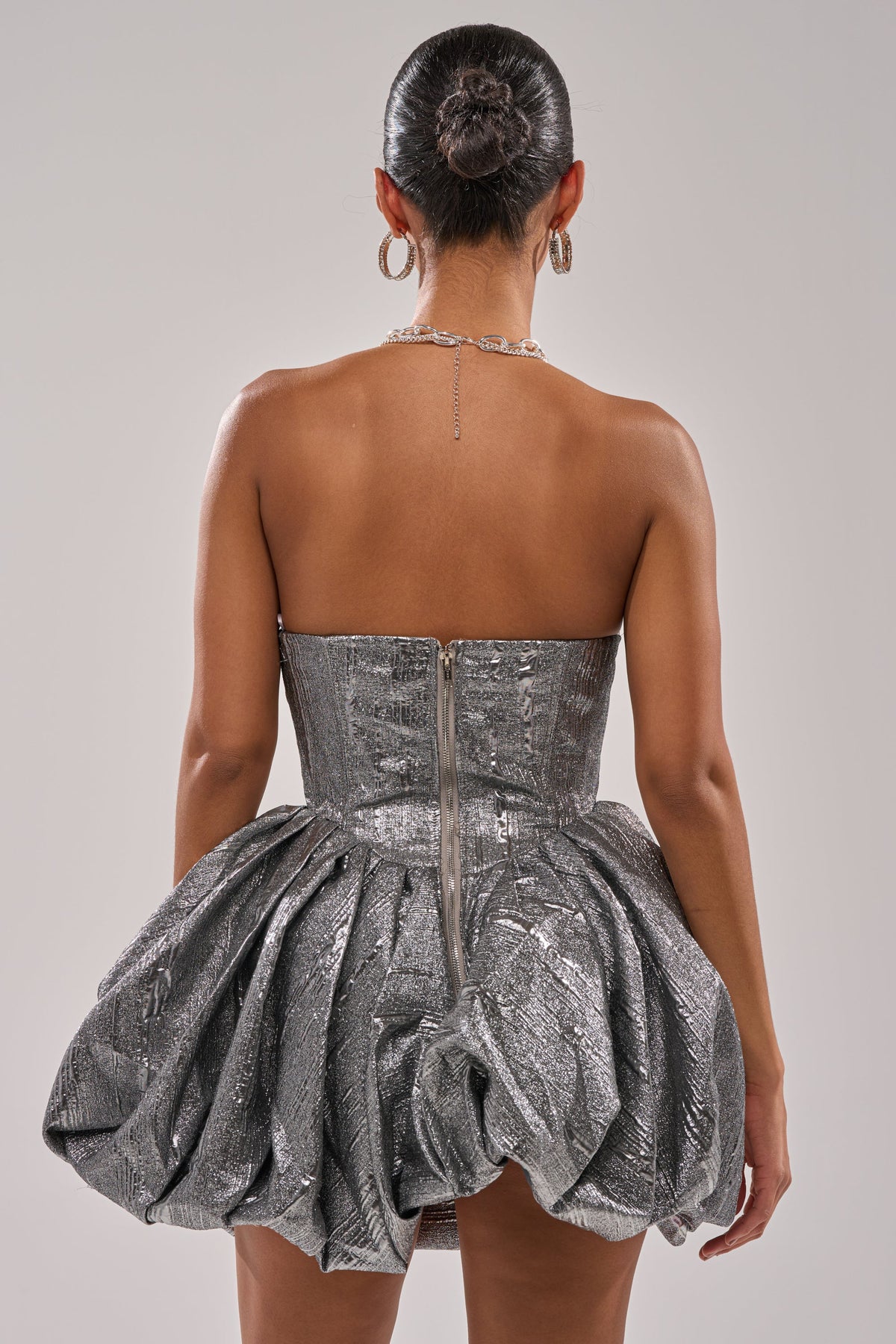 Star Of The Night Silver Mini Dress