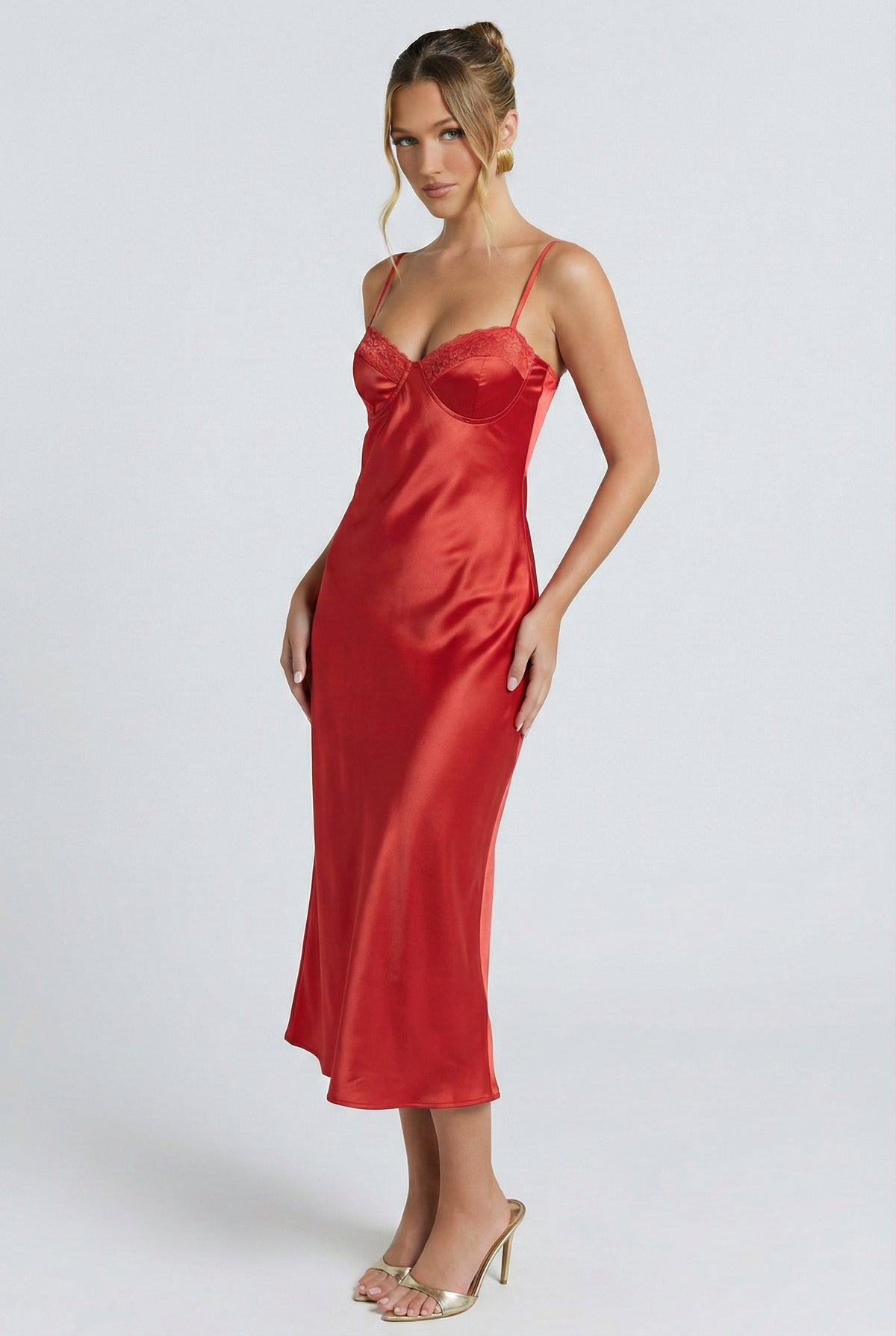 Pull Me In Satin Midi Dress