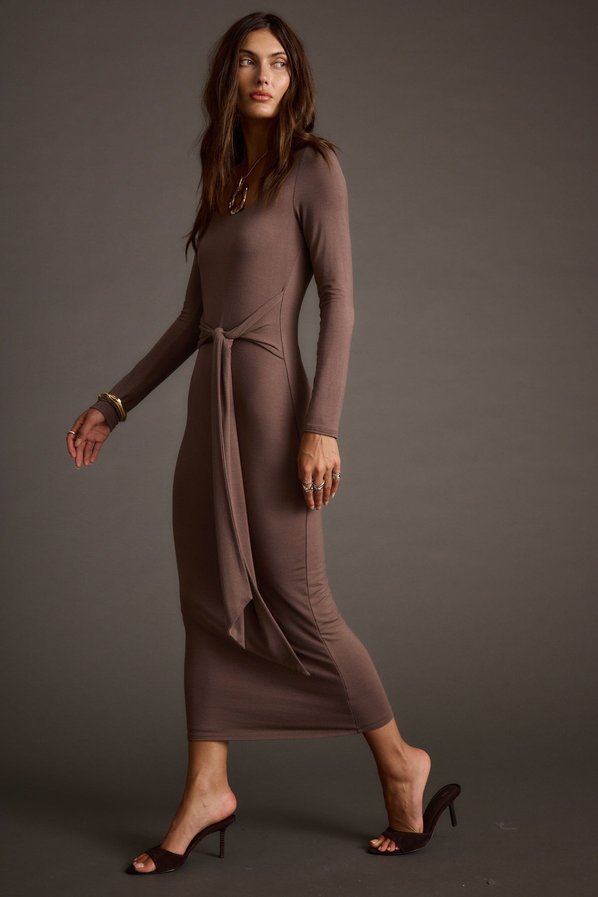 Giavana Dark Taupe Maxi Dress