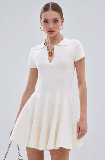 Sleek And Chic Knit Mini Dress In White