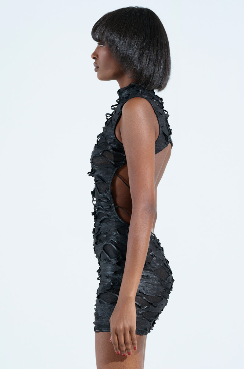Up Close And Personal Mesh Mini Dress