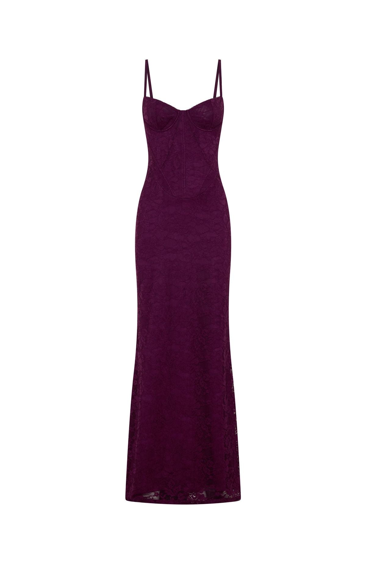 Merlot Strapless Evening Maxi Dress