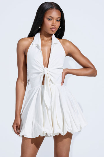 Lorraine Tie Front Mini Dress