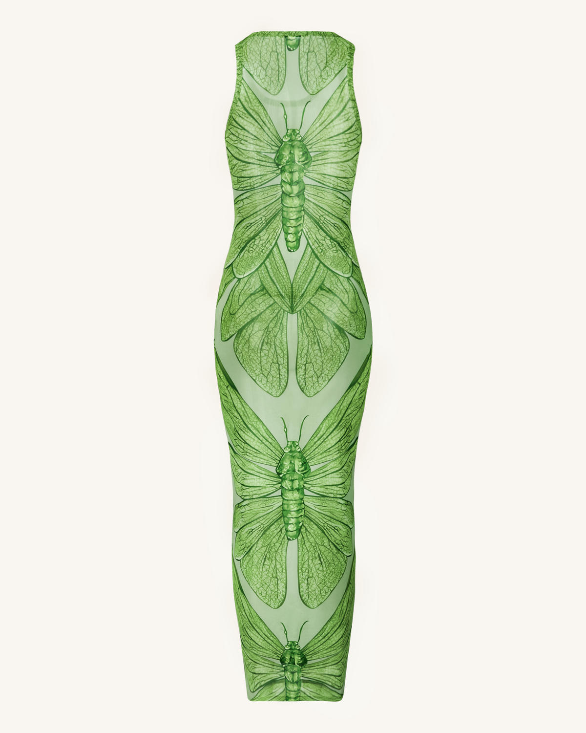 Dragonfly Axis Tank Mesh Dress - Green