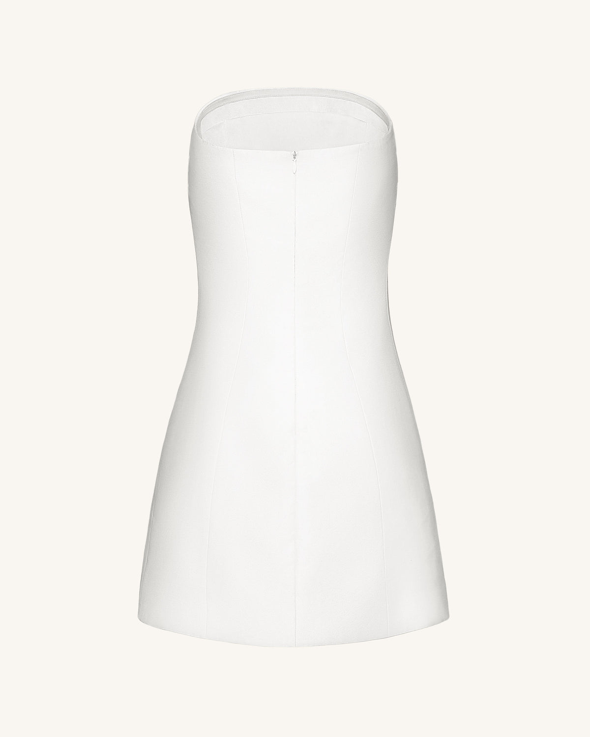 3D Vine Floral Strapless Mini Dress - White