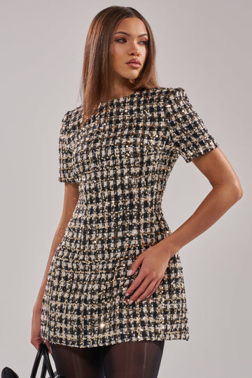 Girly Pop Tweed Mini Dress