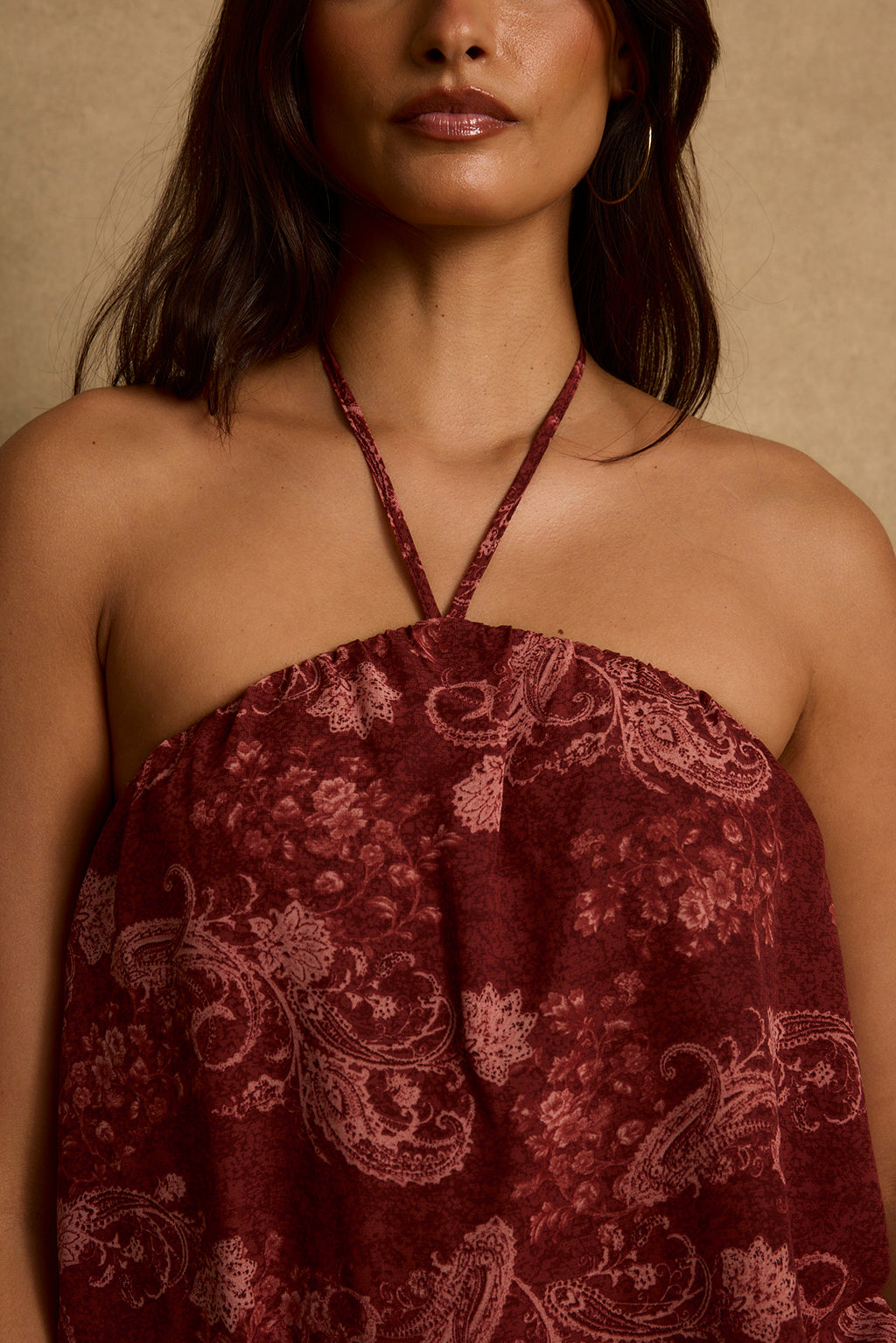Mariana Mulberry Paisley Mini Dress