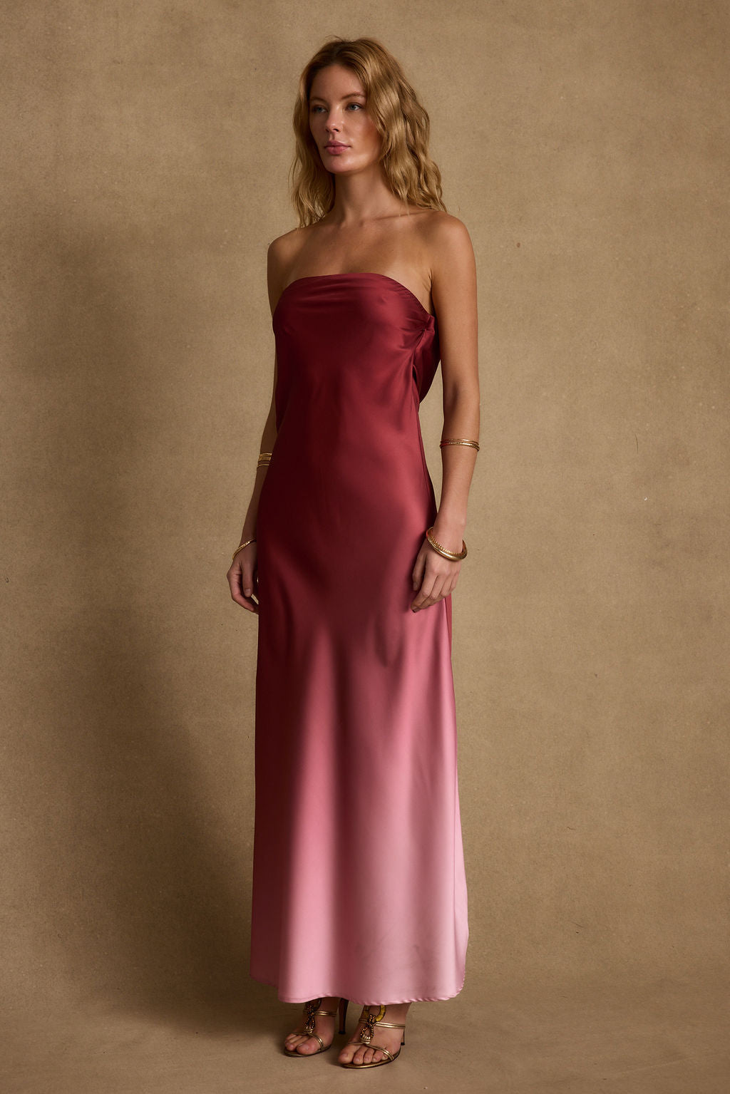 Natalia Strapless Mulberry Ombre Dress