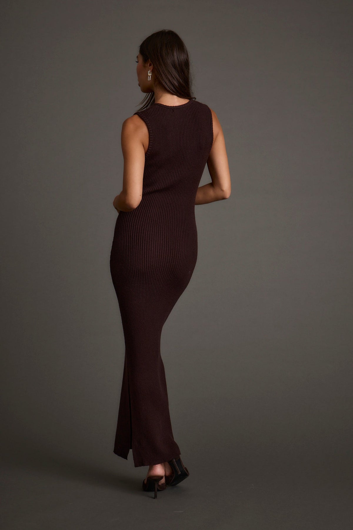 Natasha Espresso Sweater Midi Dress