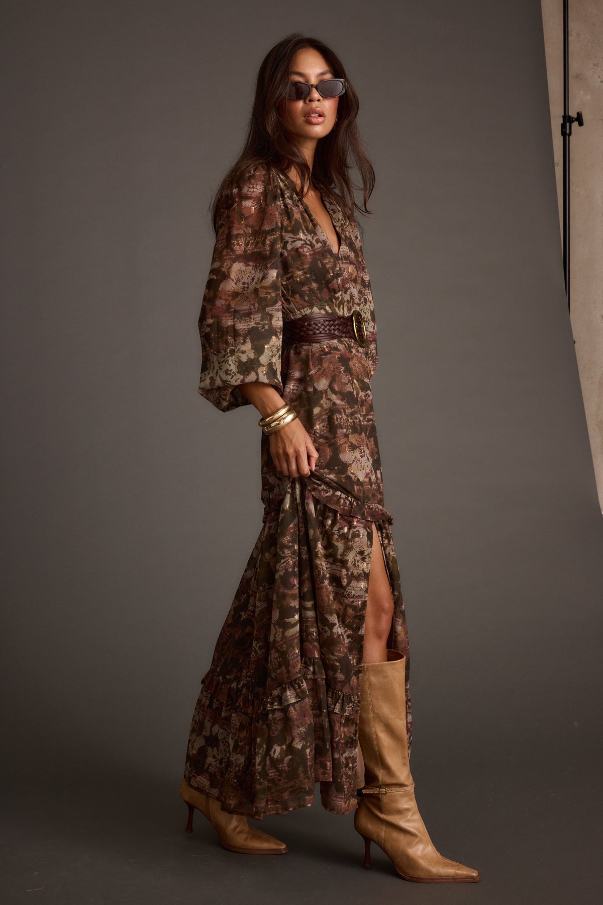 Raindance Floral Long Sleeved Maxi Dress