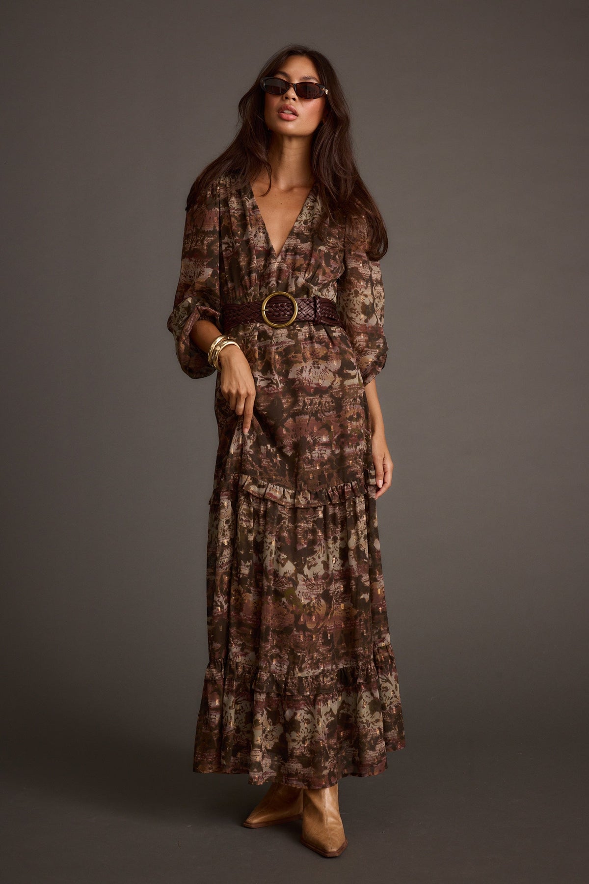 Raindance Floral Long Sleeved Maxi Dress