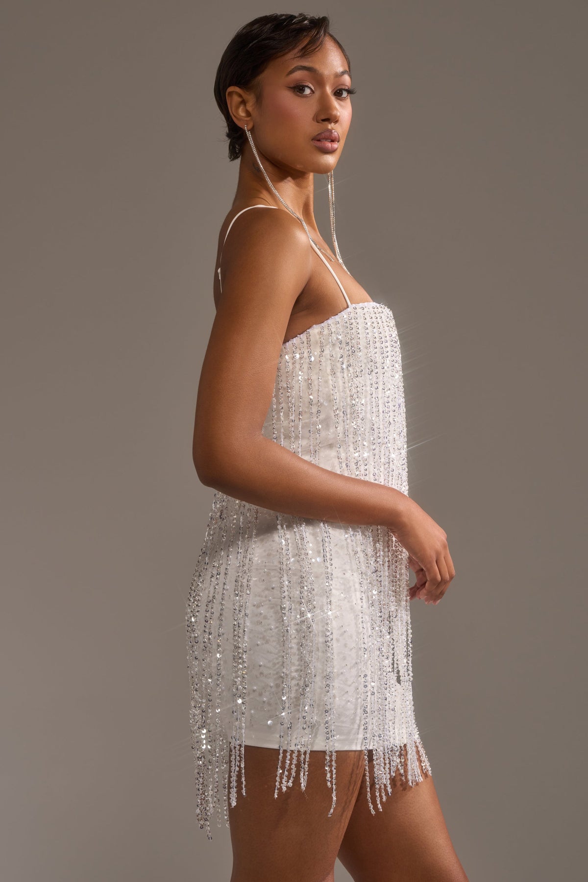 Came Thru Drippin' Fringe Mini Dress