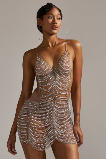 Its Giving Drama Chain Mini Dress