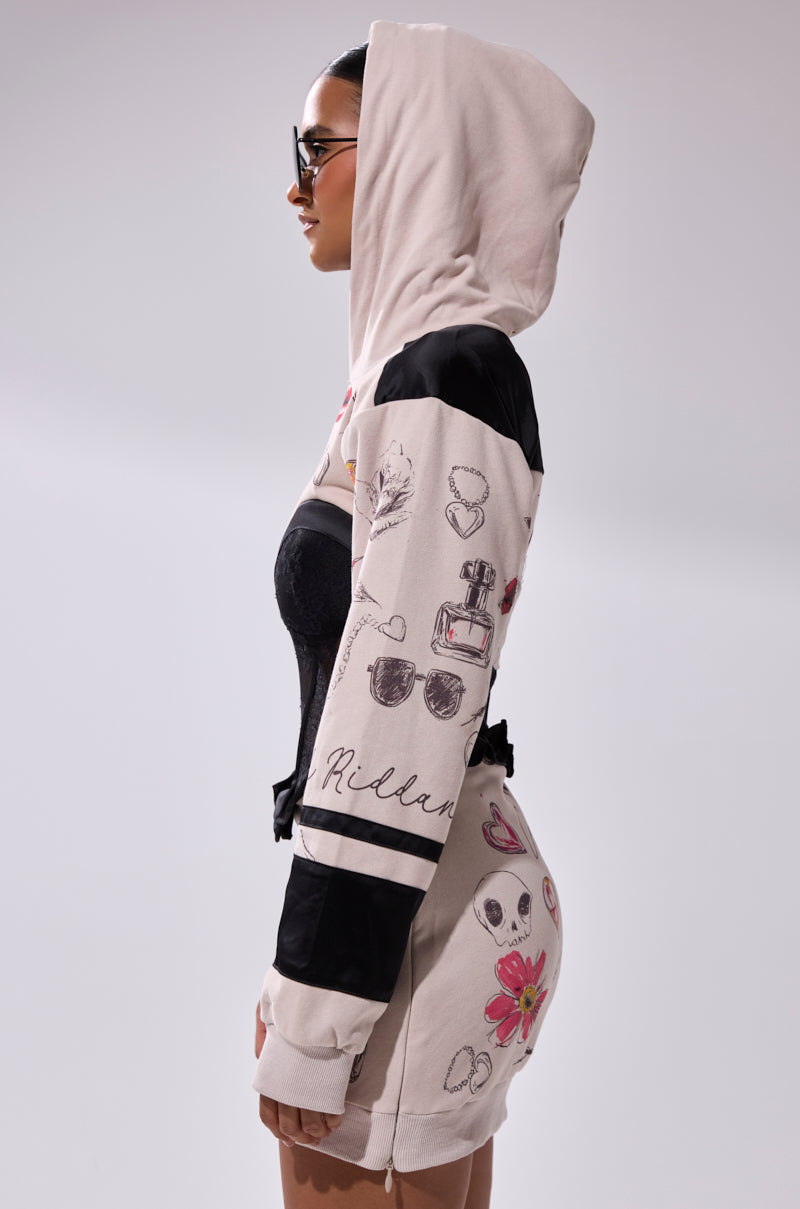 Snatch Me Up Corset Sweatshirt Dress