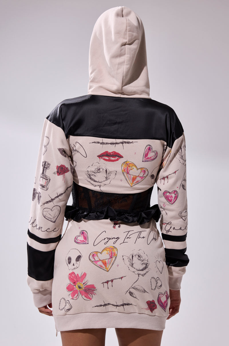 Snatch Me Up Corset Sweatshirt Dress