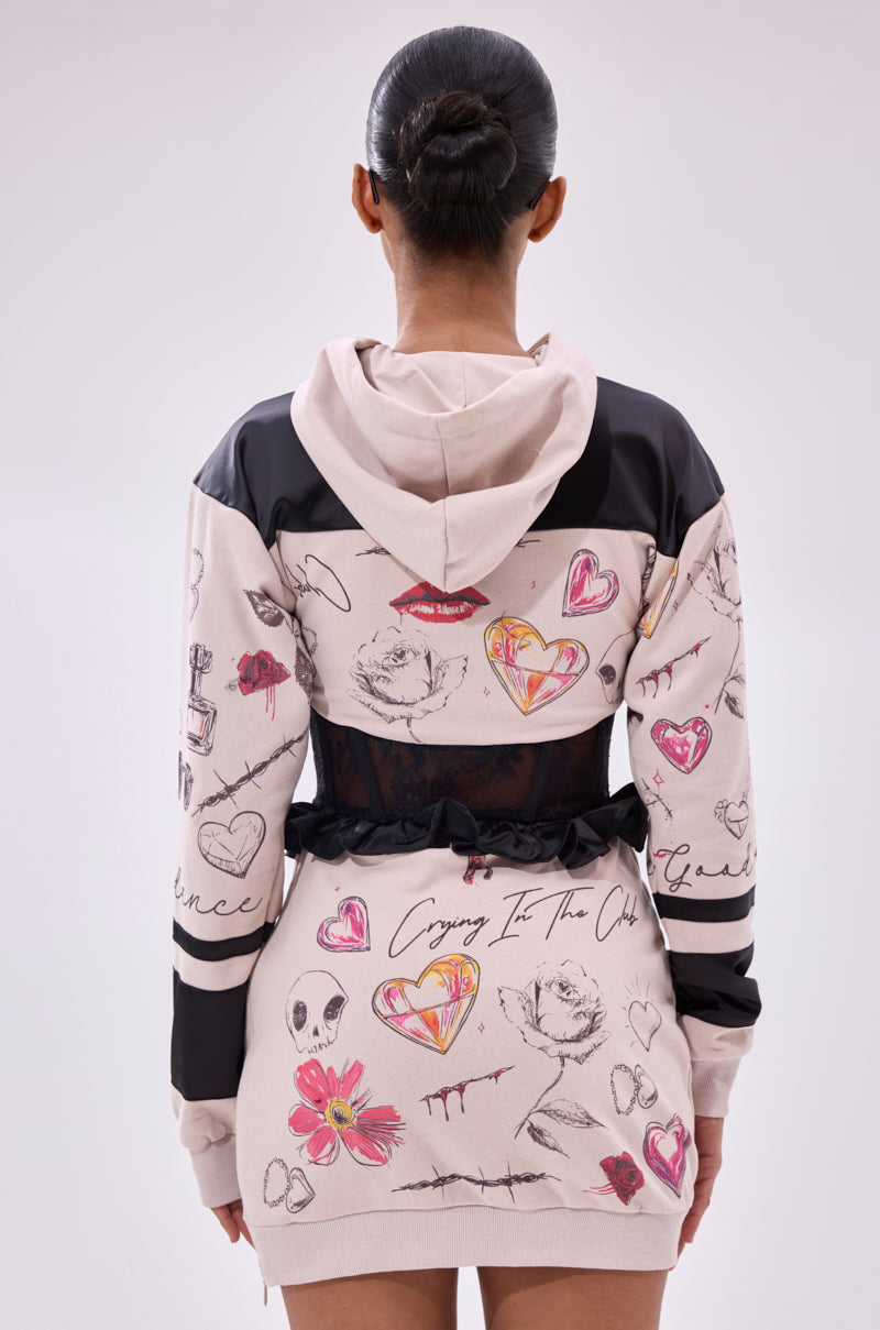 Snatch Me Up Corset Sweatshirt Dress