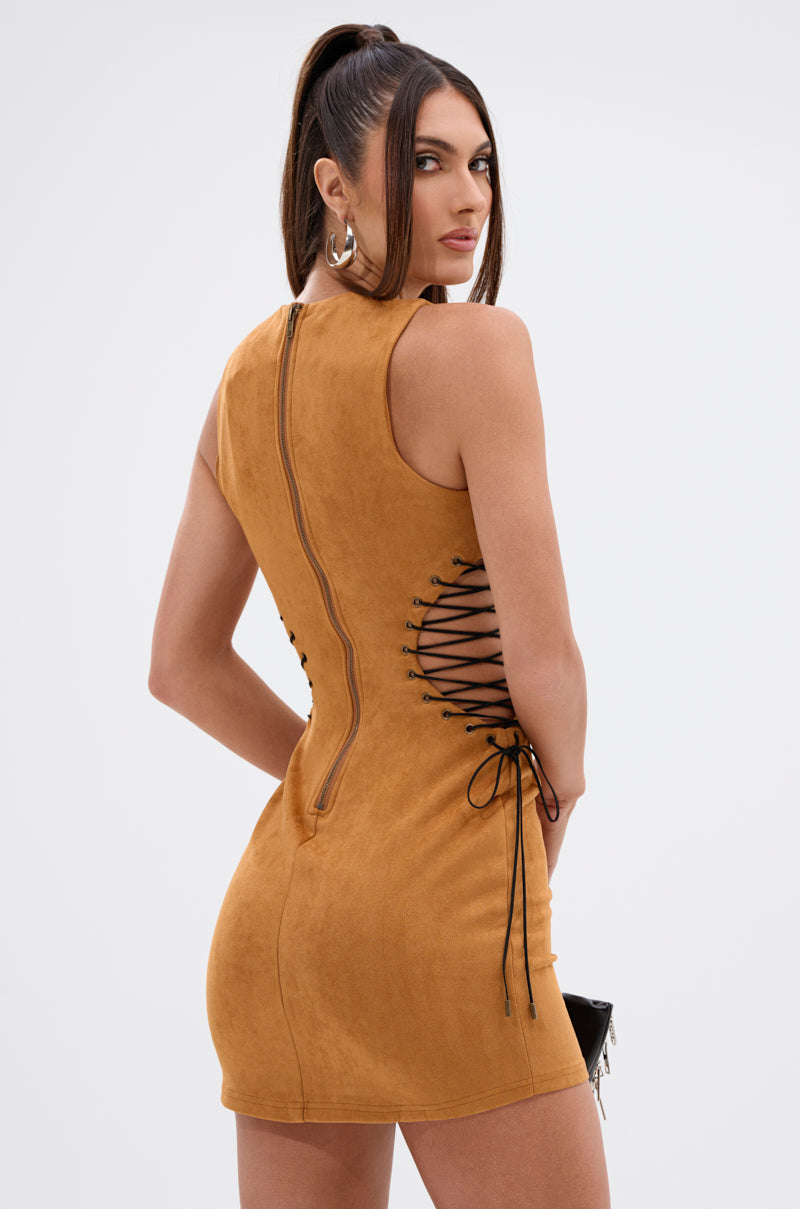 The Desert Is Calling Suede Mini Dress