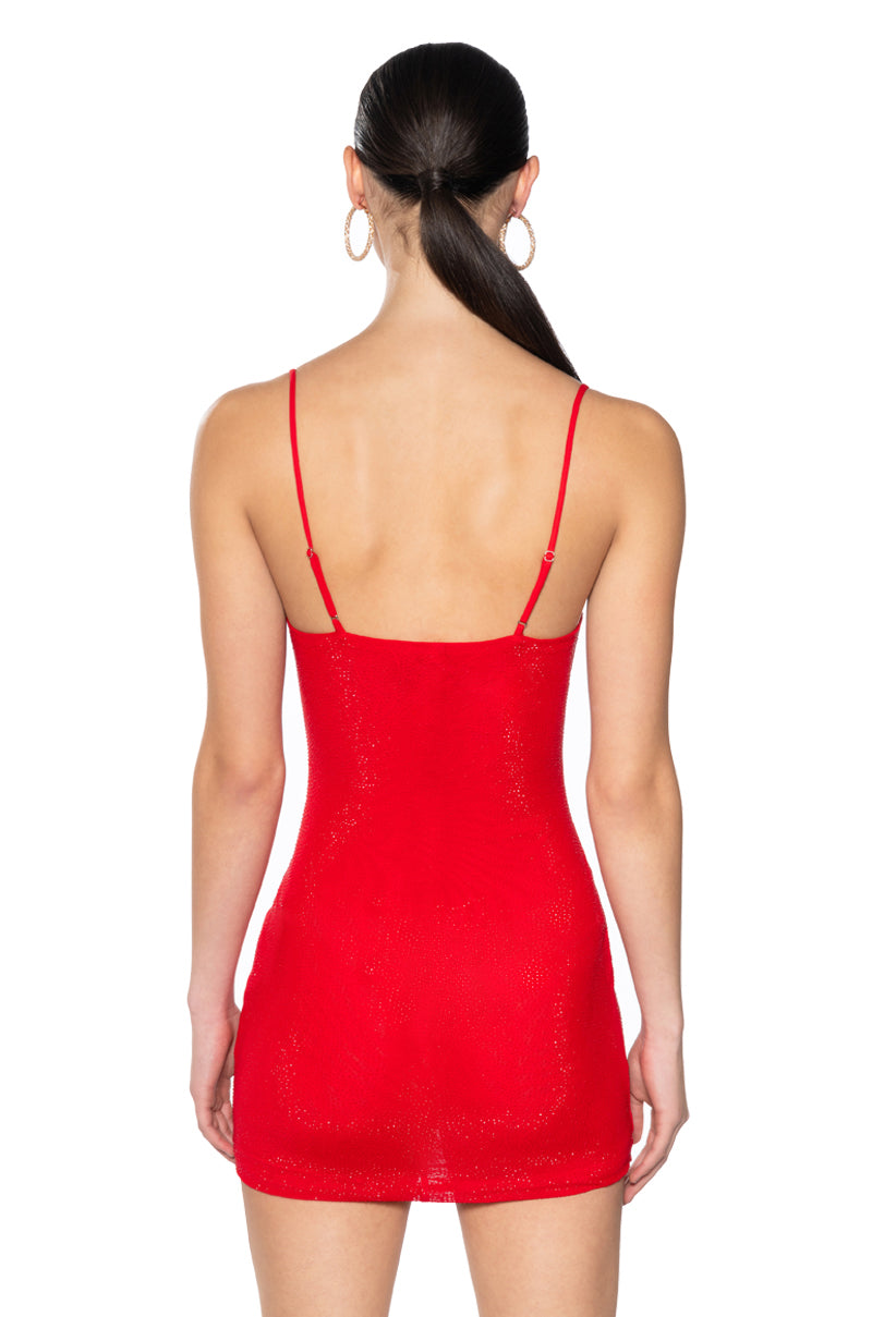 All Eyes On Me Rhinestone Mini Dress
