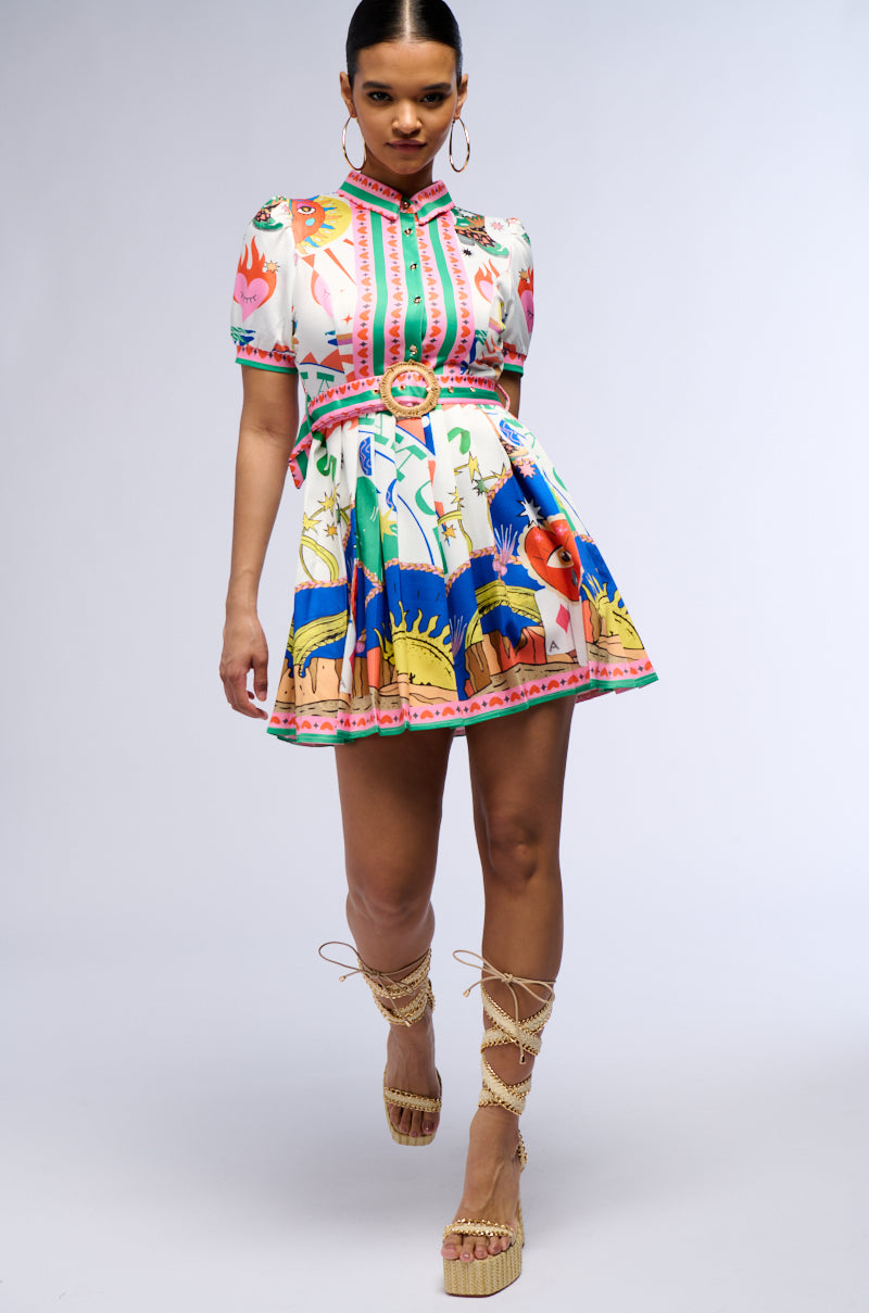 Angelica Printed Mini Dress