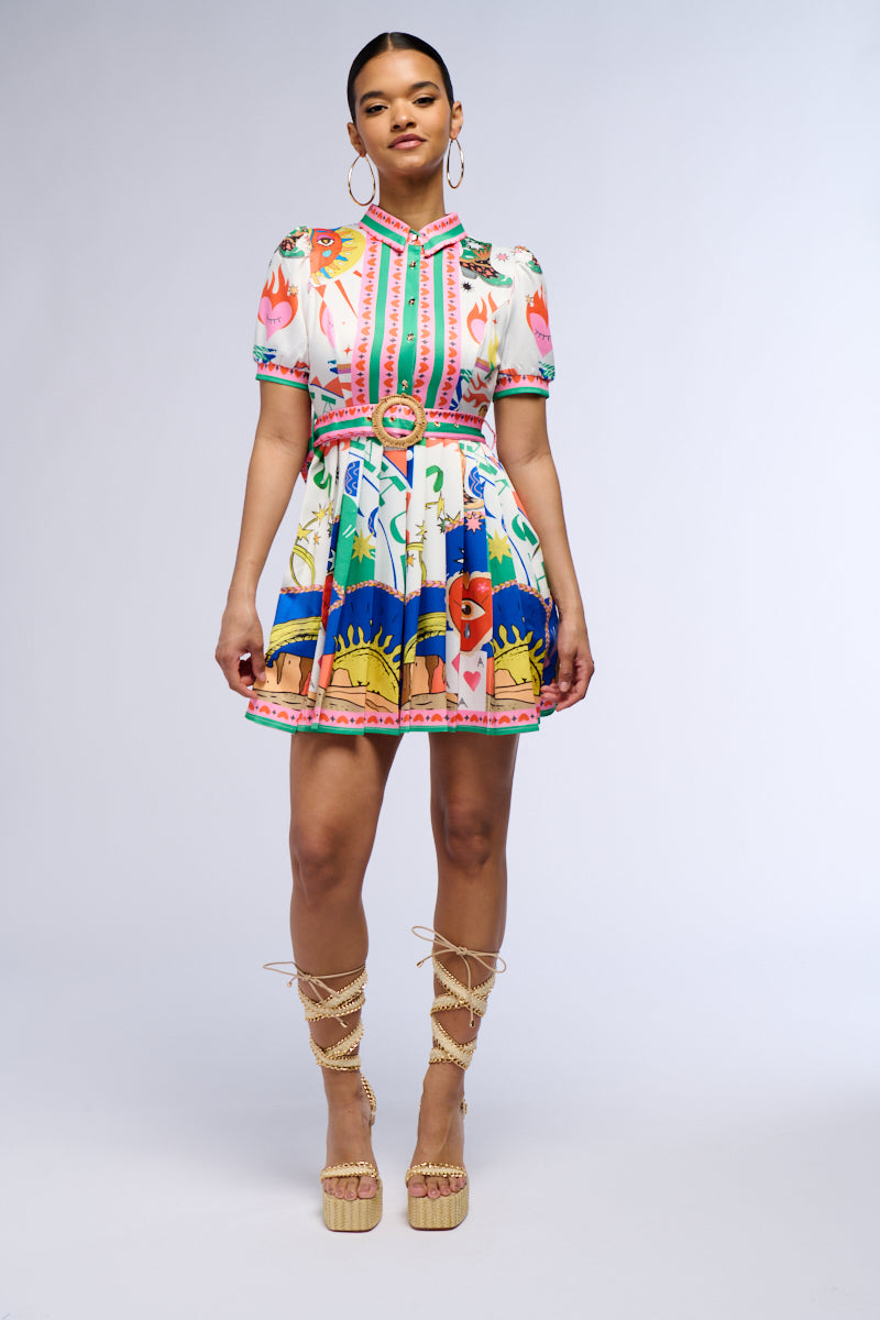 Angelica Printed Mini Dress